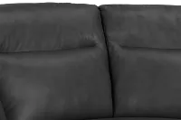 Elba Dark Gray Leather Small Dual Power Reclining Two-arm Sectional