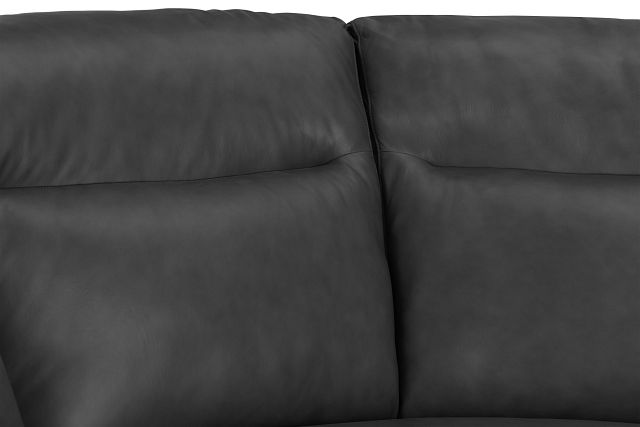 Elba Gray Leather Small Dual Power Reclining Two-arm Sectional (3)