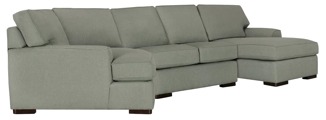 Austin Green Fabric Right Chaise Cuddler Sectional Austin Green Fabric Right Chaise Cuddler Sectional