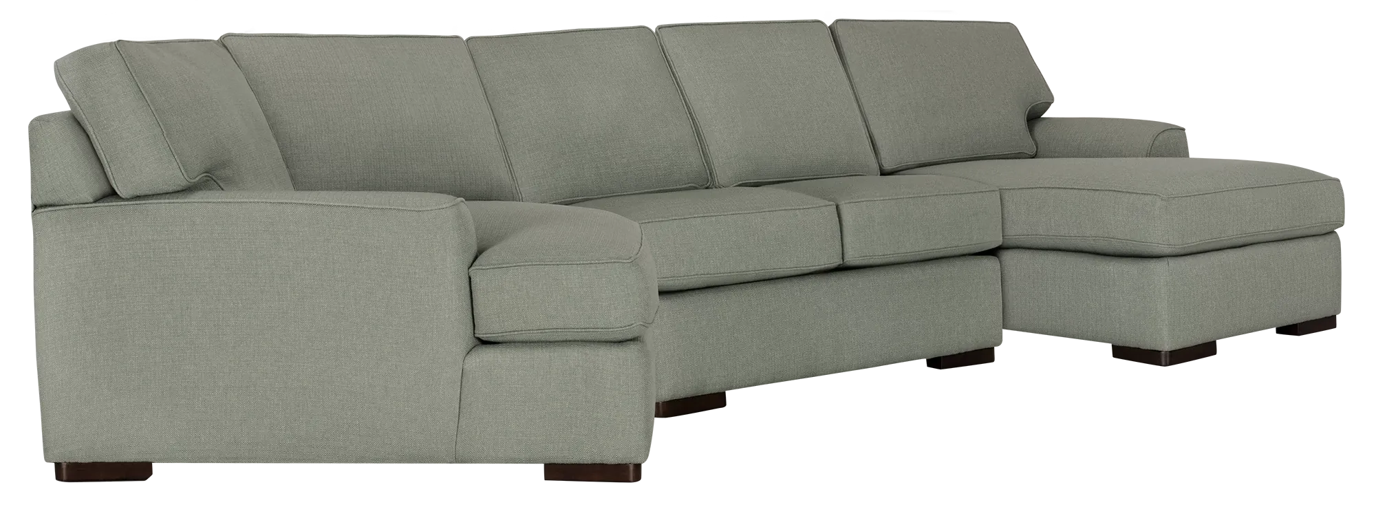 Austin Green Fabric Right Chaise Cuddler Sectional