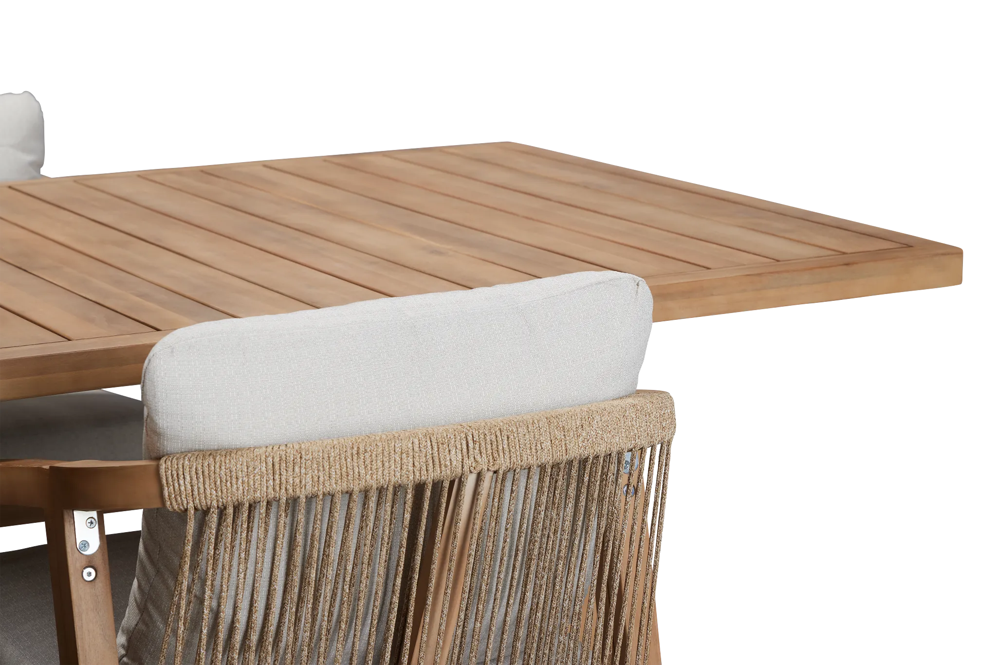 Laguna Light Tone 90" Rectangular Table & 4 Gray Cushioned Chairs