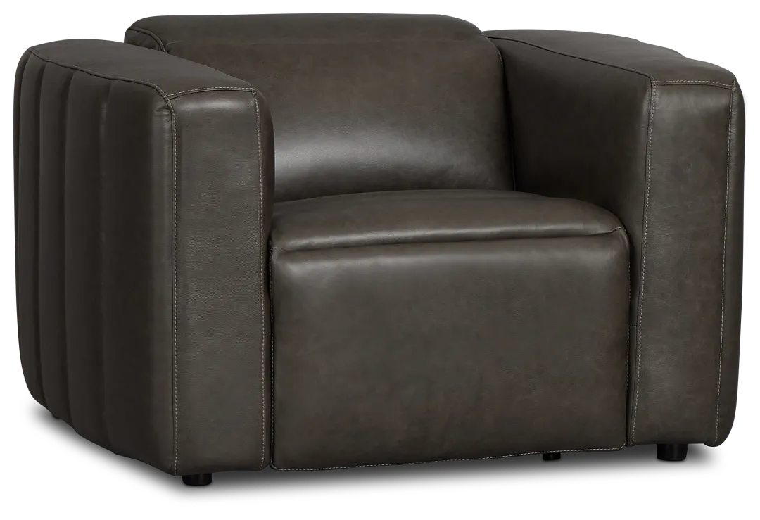 Jace Dark Gray Lthr/vinyl Power Recliner
