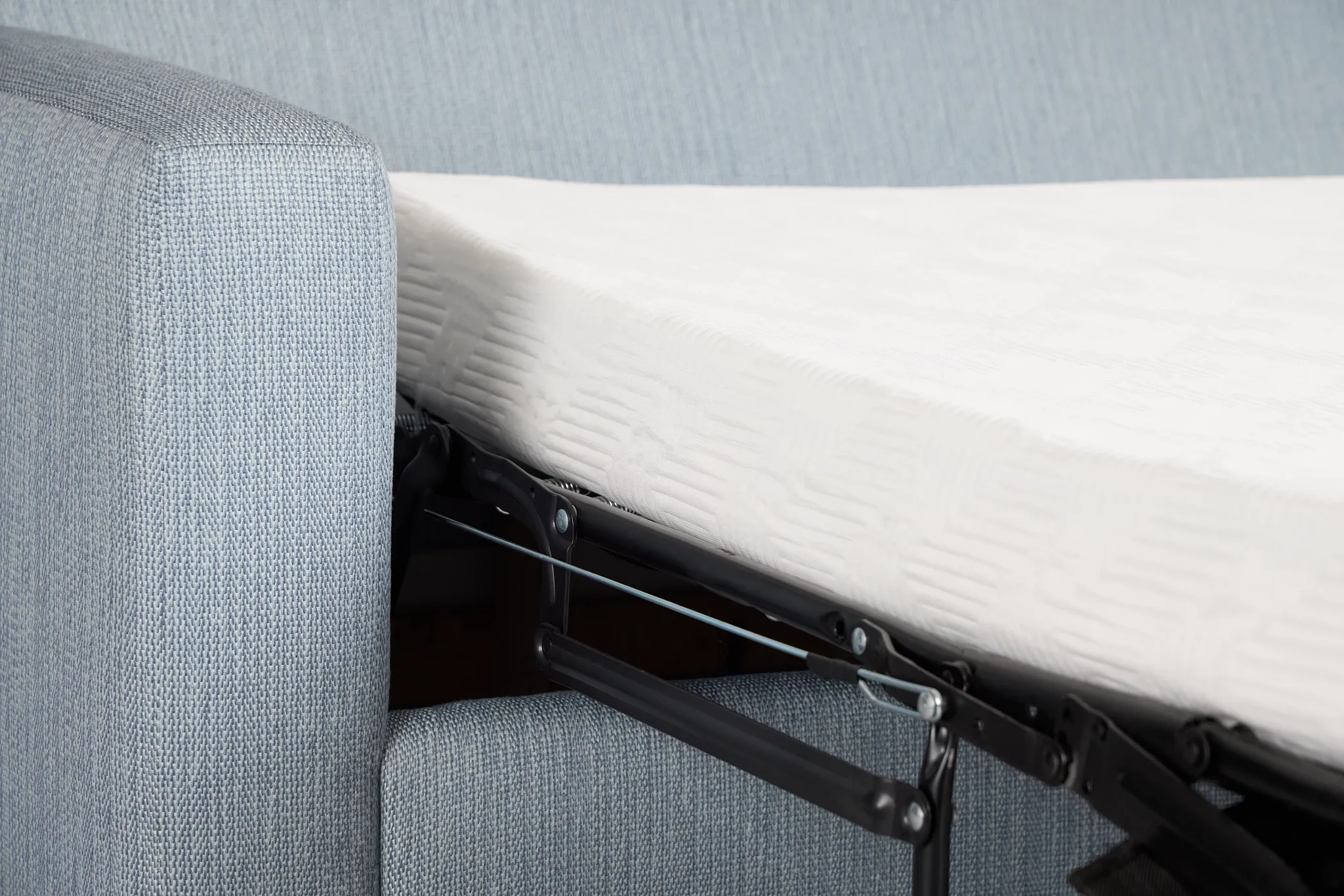 Rhodes Light Blue Fabric Memory Foam Sleeper