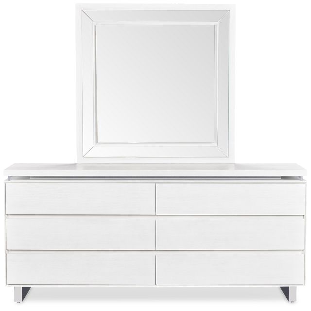 Bal Harbour White Dresser & Mirror
