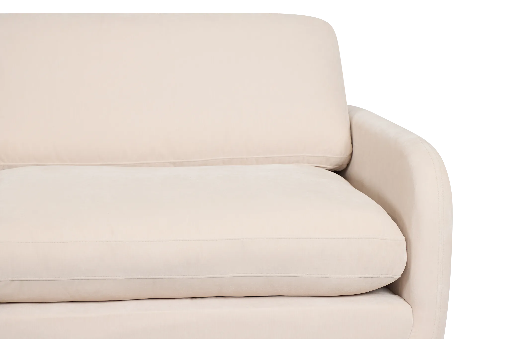 Jules Ivory Velvet 2 Piece Modular Sofa