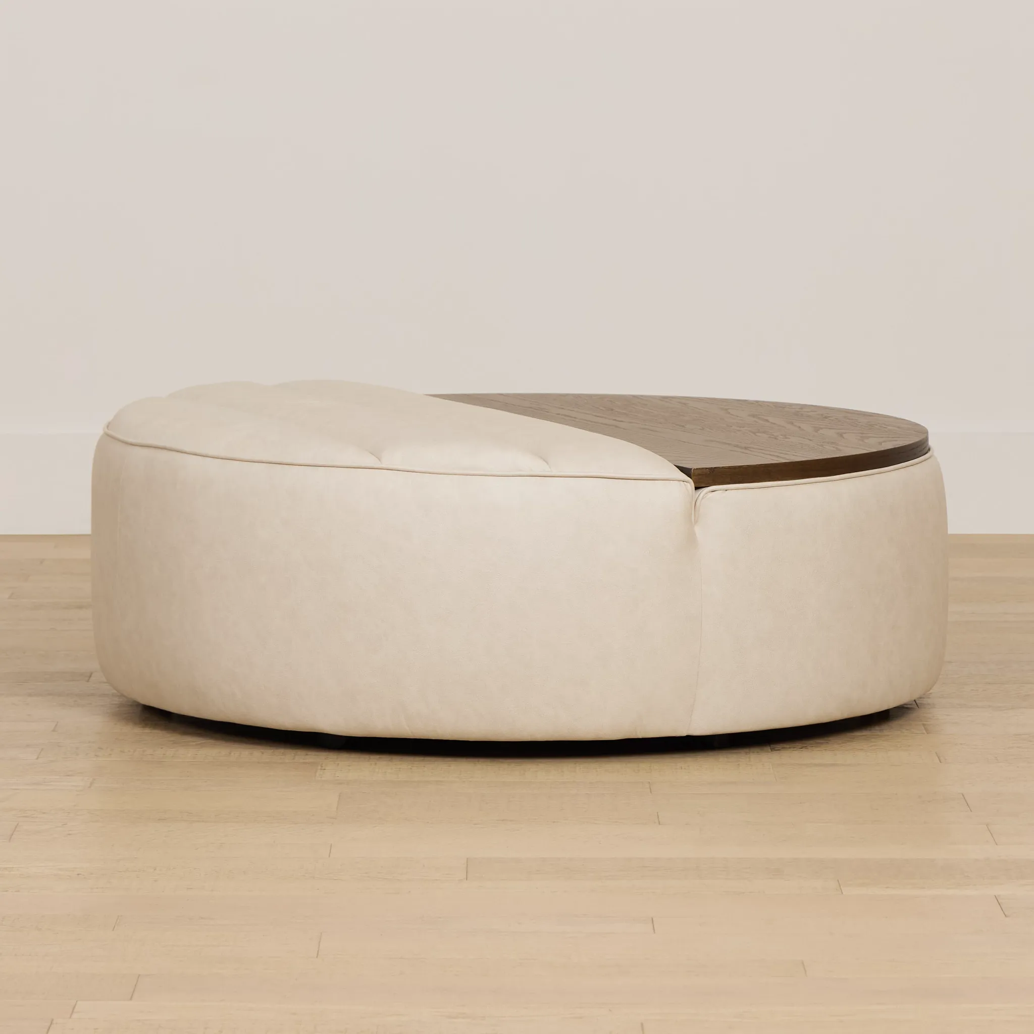 Sawyer Ivory Micro Storage Ottoman