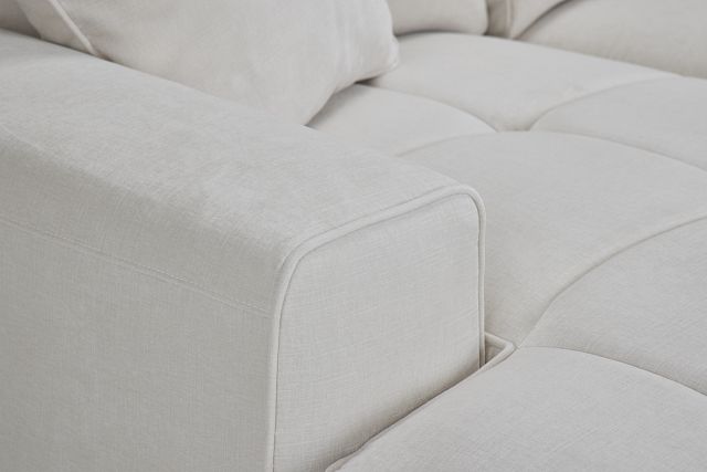 Brielle White Fabric Left Chaise Sectional
