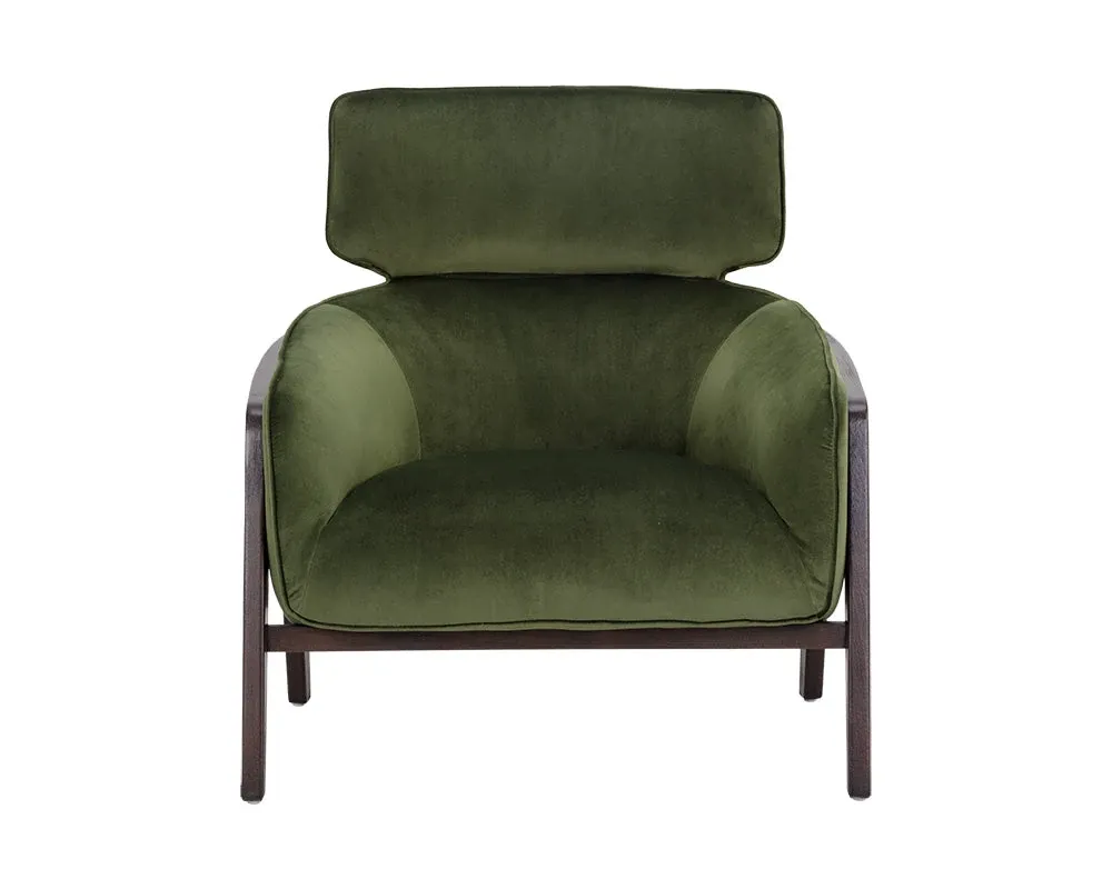 Eloise Dark Green Fabric Accent Chair