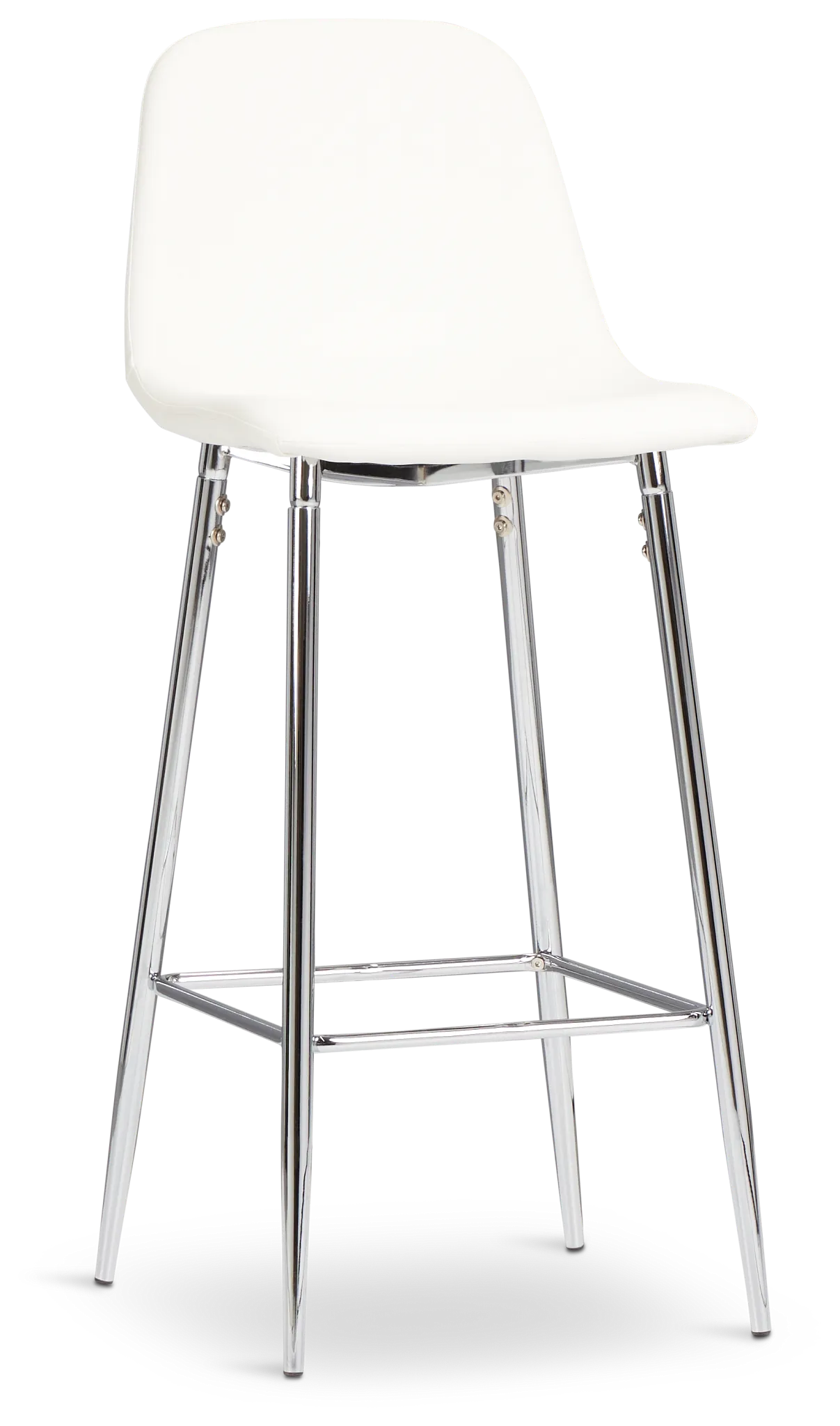 Havana Whitemicro Upholstered 30" Barstool W/ Chrome Legs