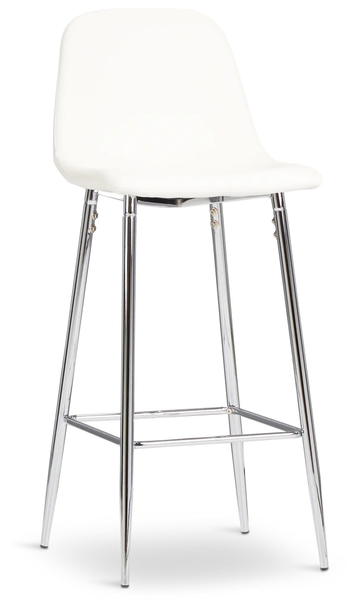 Havana Whitemicro Upholstered 30" Barstool W/ Chrome Legs Havana Whitemicro Upholstered 30" Barstool W/ Chrome Legs