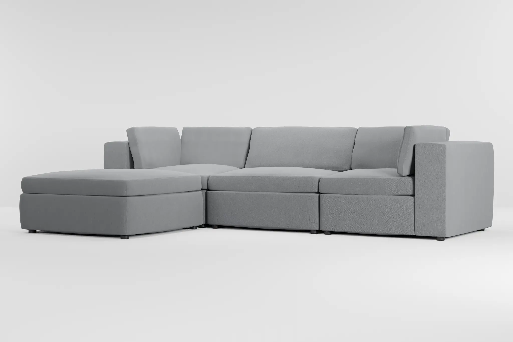 Destin Revenue Gray Fabric 4-piece Bumper Sectional Destin Revenue Gray Fabric 4-piece Bumper Sectional