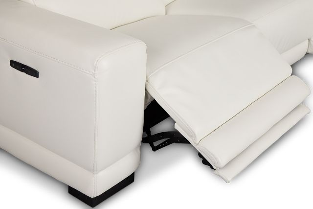 Lombardy White Micro Medium Dual Power 2-arm Reclining Sectional