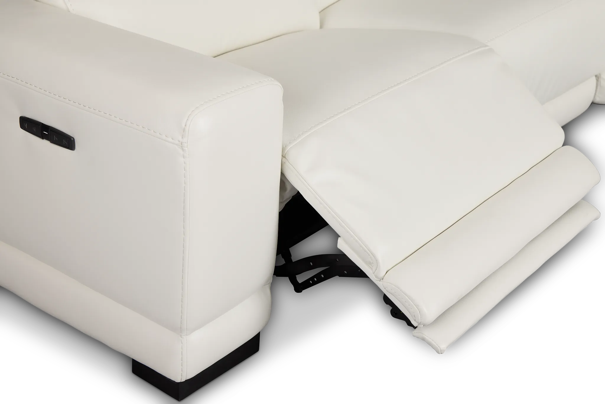 Lombardy White Micro Medium Dual Power 2-arm Reclining Sectional