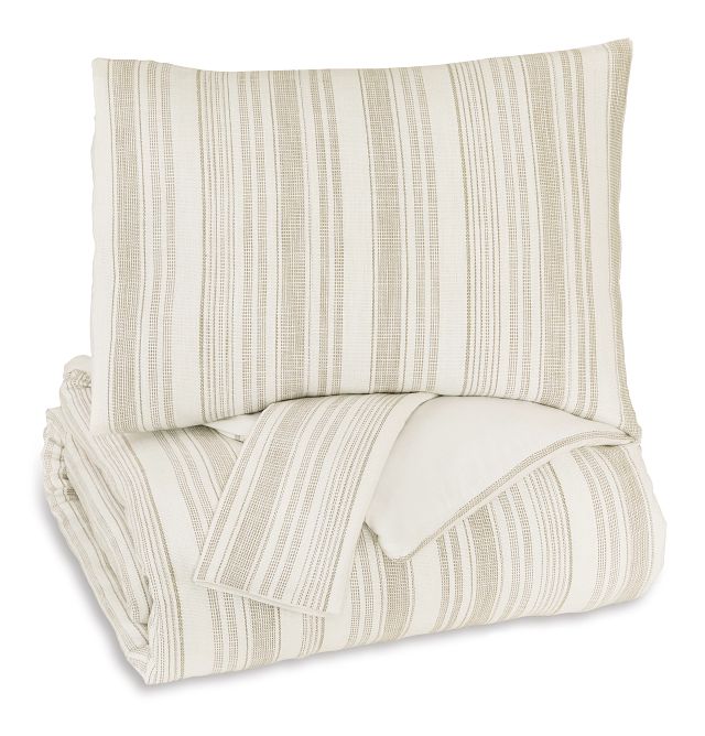 Reidler Taupe 3 Piece Comforter Set