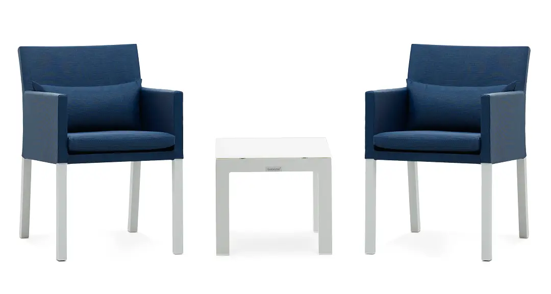 Lisbon Navy Cushioned Outdoor Chat Set Lisbon Navy Cushioned Outdoor Chat Set