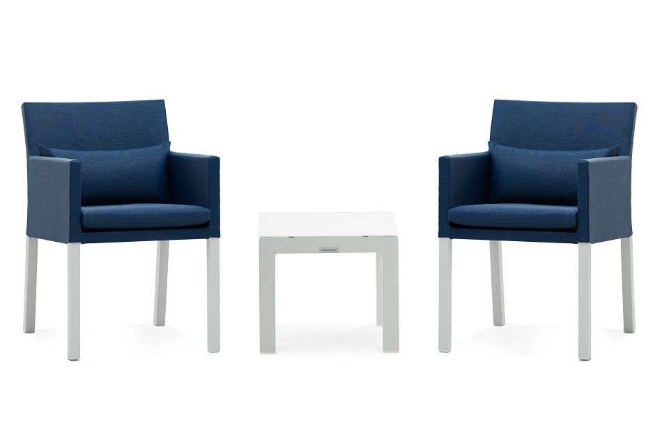 Lisbon Navy Cushioned Outdoor Chat Set, (1)