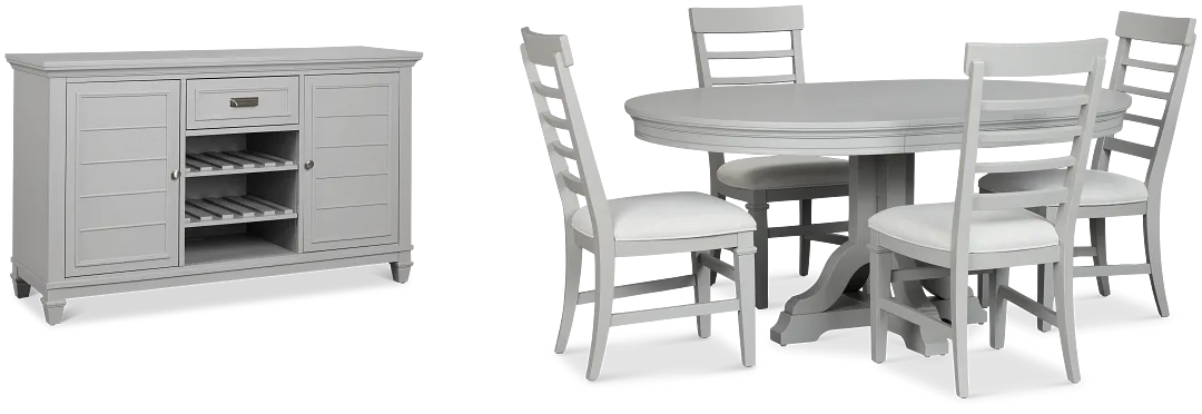 Cape Cod Gray Round Dining Room