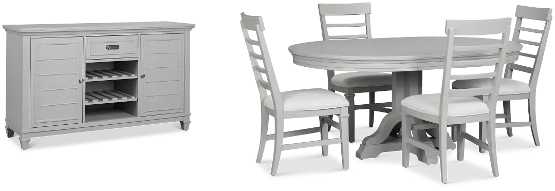 Cape Cod Gray Round Dining Room Cape Cod Gray Round Dining Room