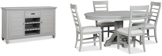 Cape Cod Gray Round Dining Room
