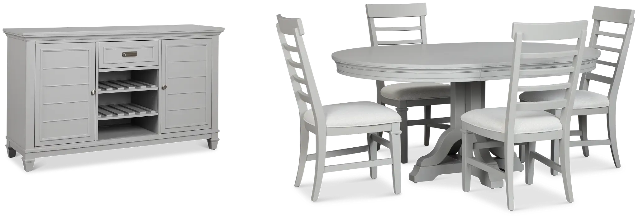 Cape Cod Gray Round Dining Room Cape Cod Gray Round Dining Room