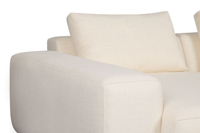 Cleo Light Beige Fabric Double Chaise Sectional