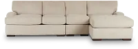 Alpha Beige Fabric Small Right Chaise Sectional