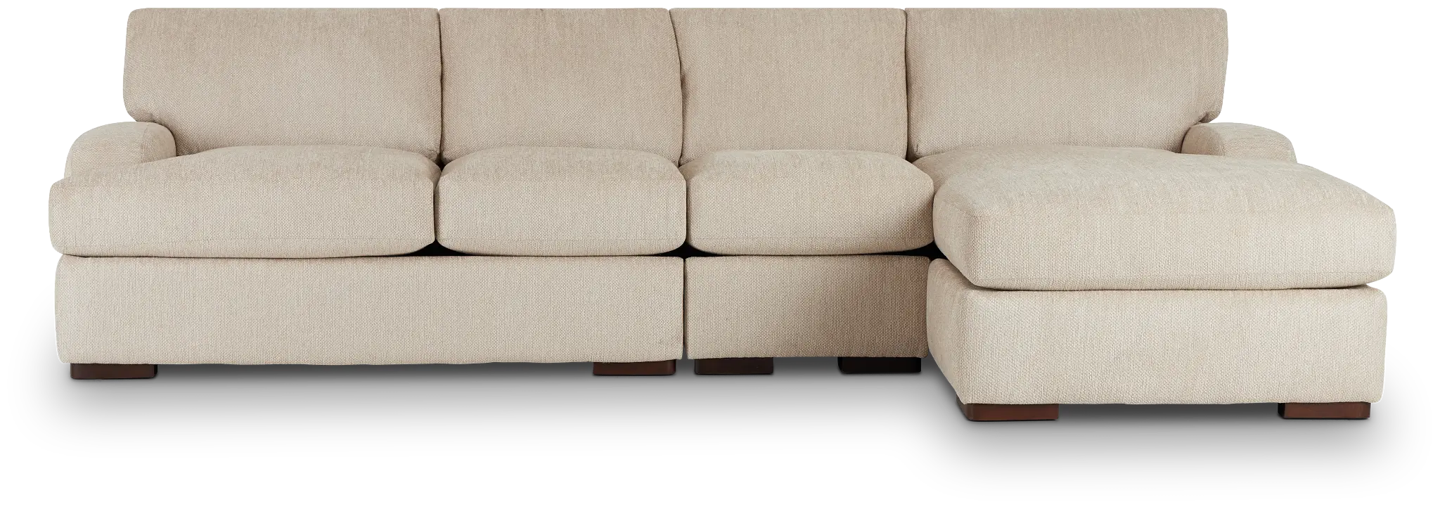 Alpha Beige Fabric Small Right Chaise Sectional Alpha Beige Fabric Small Right Chaise Sectional