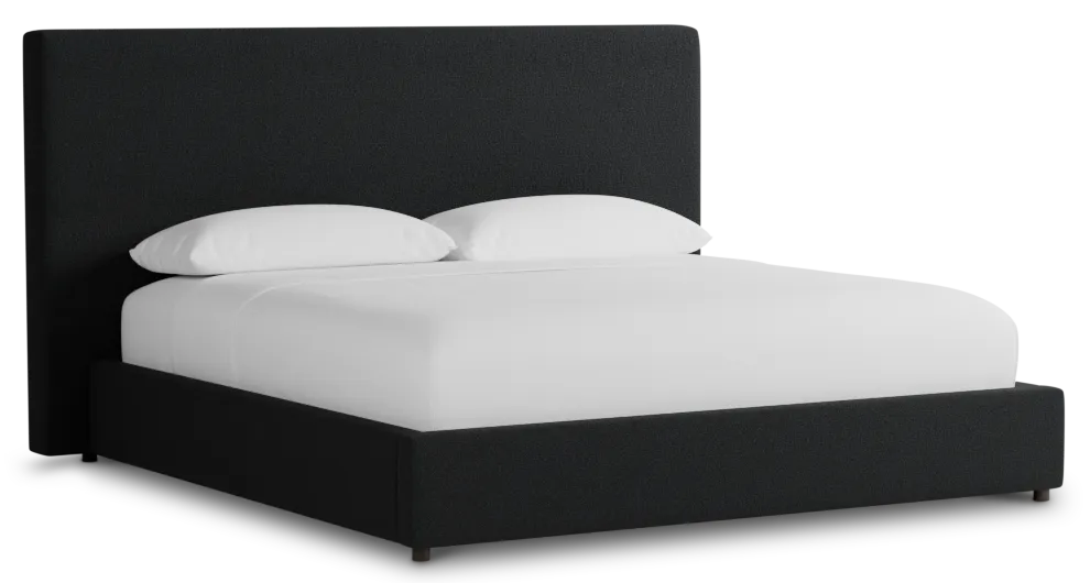 Grayton Elite Black 54" Upholstered Platform Bed