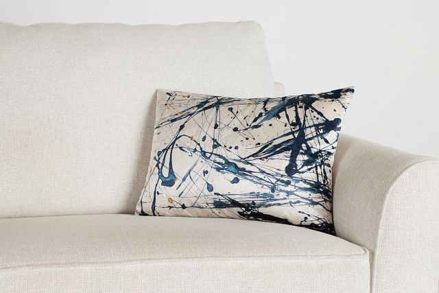 Leiana Blue Velvet Lumbar Accent Pillow