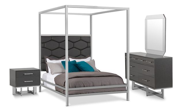 Cortina Gray Canopy Bedroom