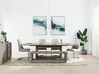 Madden Light Tone Rect Table, 4 Chairs & Bench