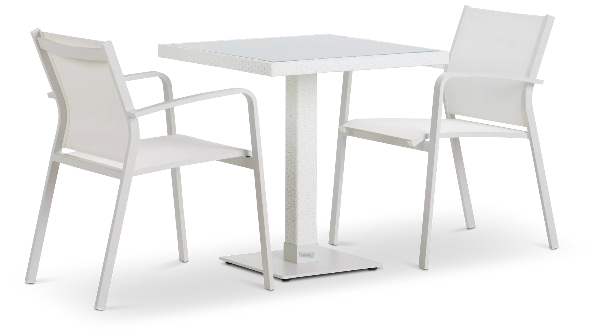 Lisbon White 27" Square Table & 2 Chairs