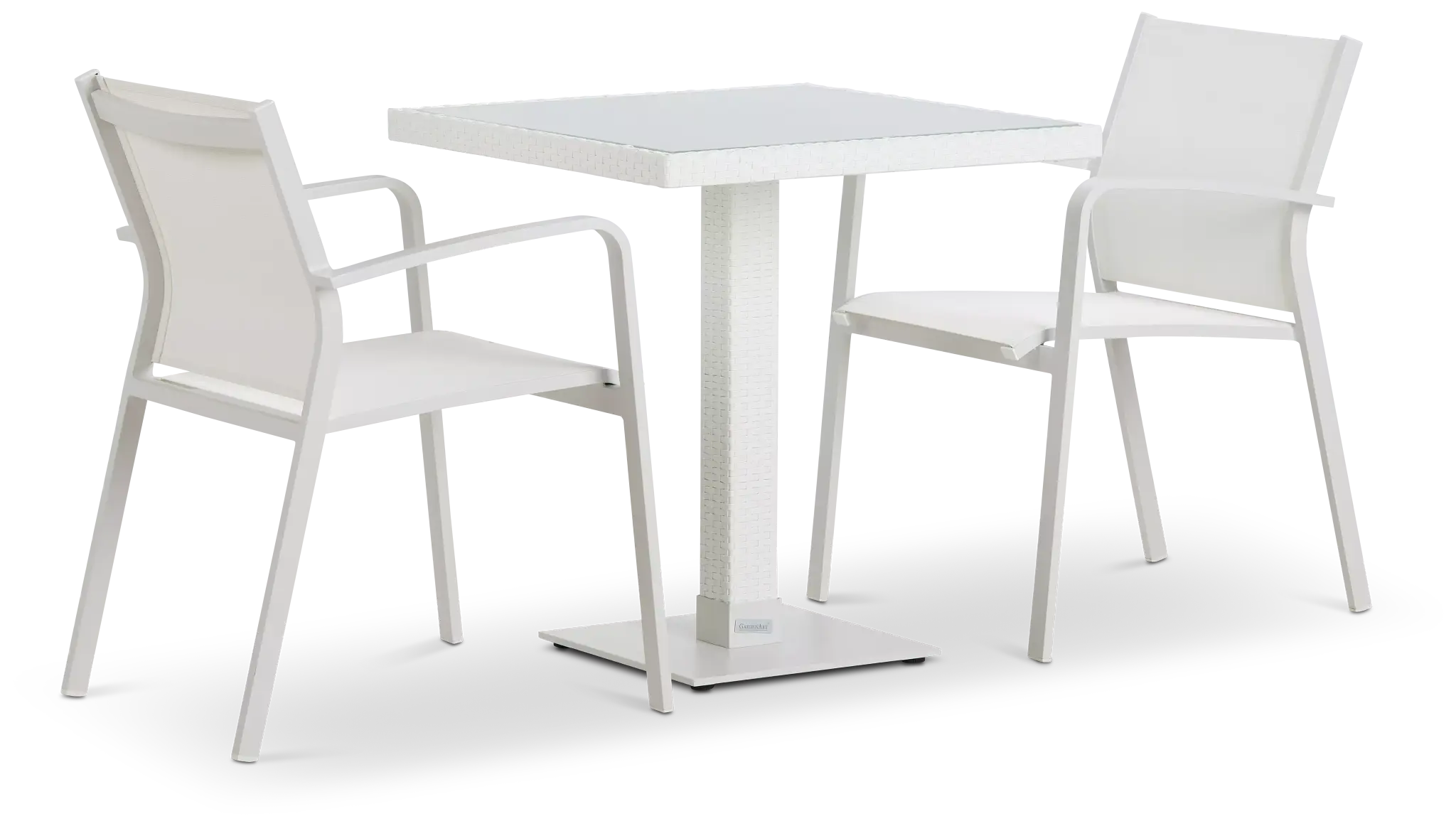 Lisbon White 27" Square Table & 2 Chairs Lisbon White 27" Square Table & 2 Chairs