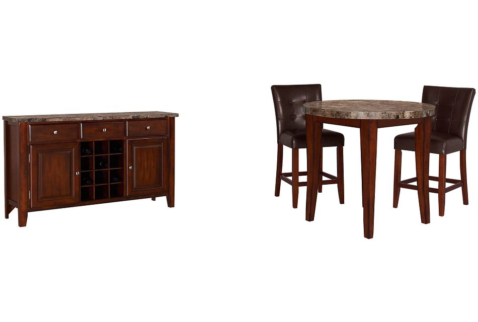 City Lights Round Marble High Dining Room