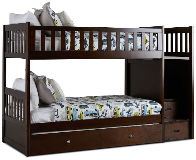 Bailey Dark Tone Trundle Bunk Bed