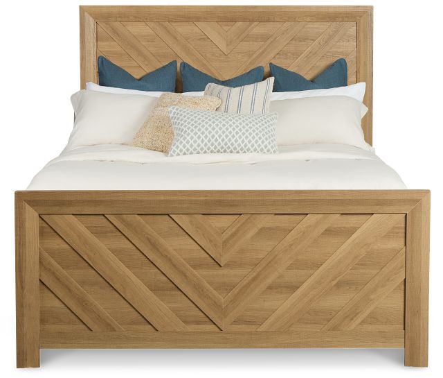 Delray Light Tone Panel Bed