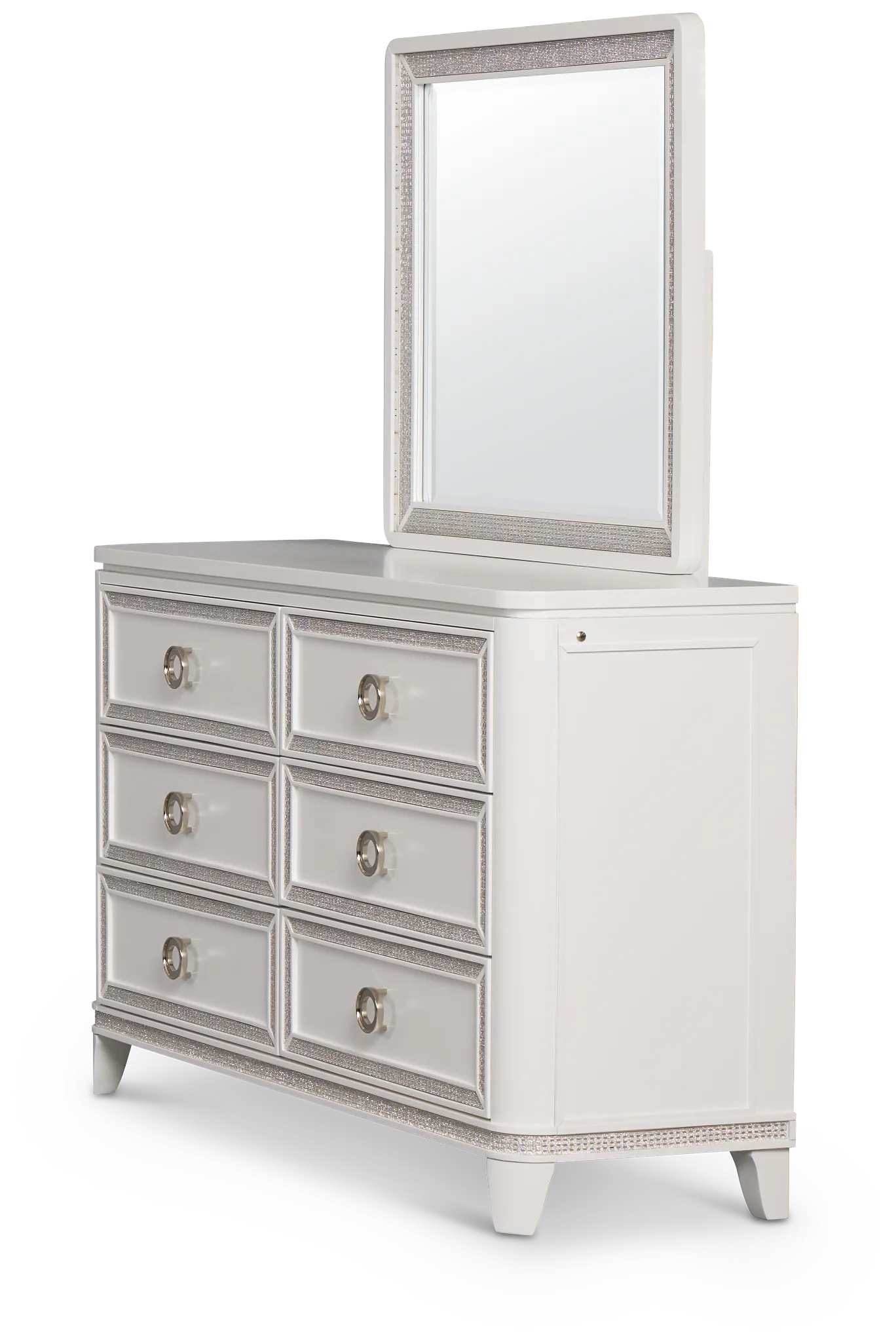 Milan White Youth Dresser & Mirror