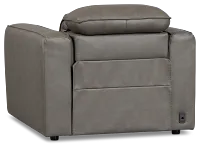 Ryland Dark Gray Lthr/vinyl Power Recliner With Power Headrest