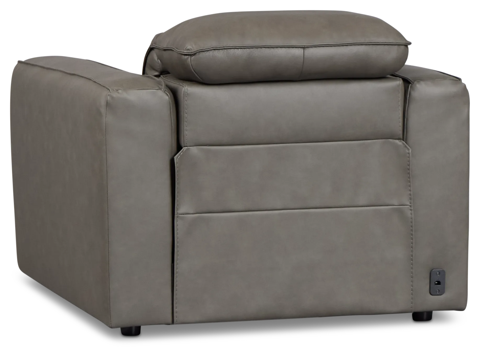 Ryland Dark Gray Lthr/vinyl Power Recliner With Power Headrest