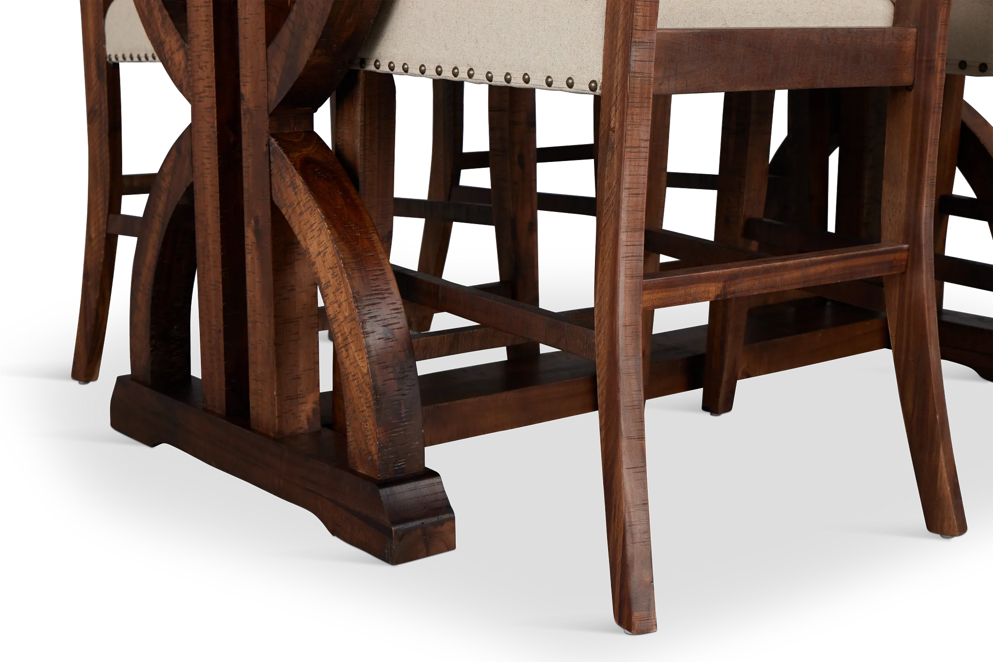 Joplin Dark Tone Extension High Table & 4 Upholstered Barstools