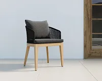 Ukiah Black Dk Gray Cushioned Arm Chair