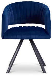 Mandy Blue Velvet Swivel Accent Chair