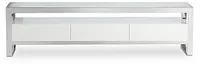 Miami White Glass Tv Stand