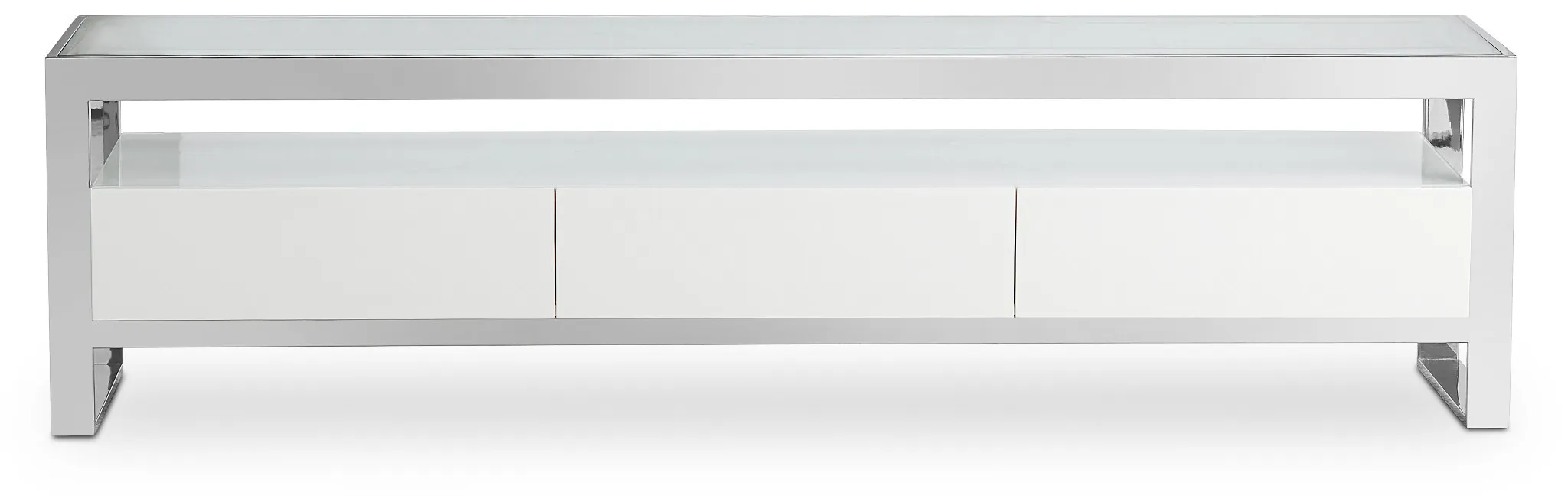 Miami White Glass Tv Stand