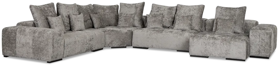 Skylar Gray Fabric Medium Right Chaise Sectional