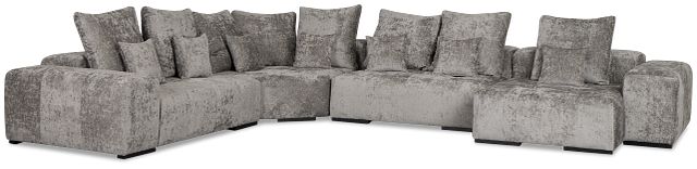 Skylar Gray Fabric Medium Right Chaise Sectional