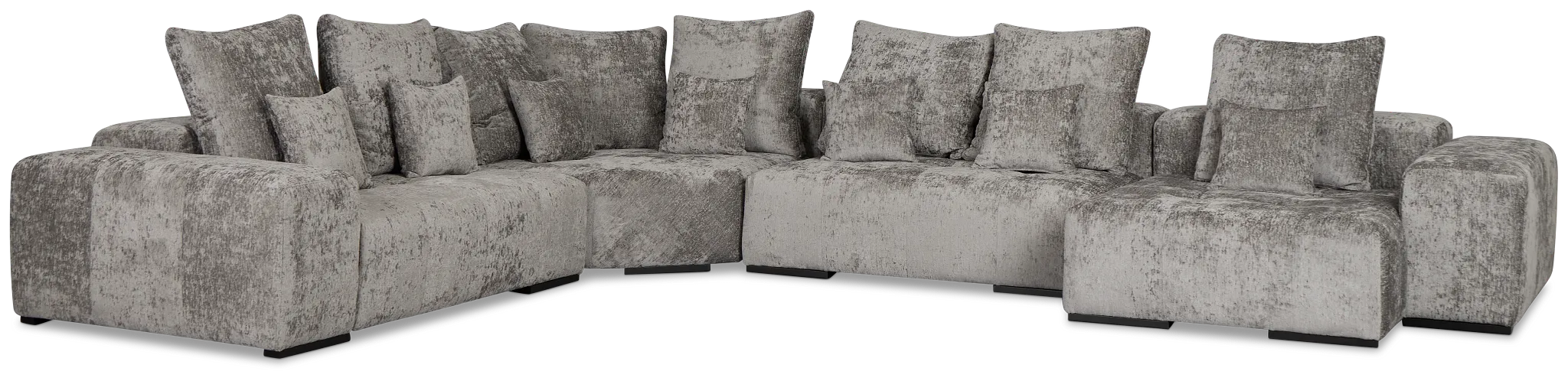 Skylar Gray Fabric Medium Right Chaise Sectional