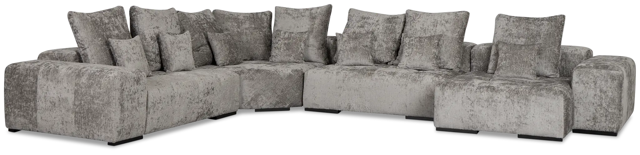 Skylar Gray Fabric Medium Right Chaise Sectional Skylar Gray Fabric Medium Right Chaise Sectional