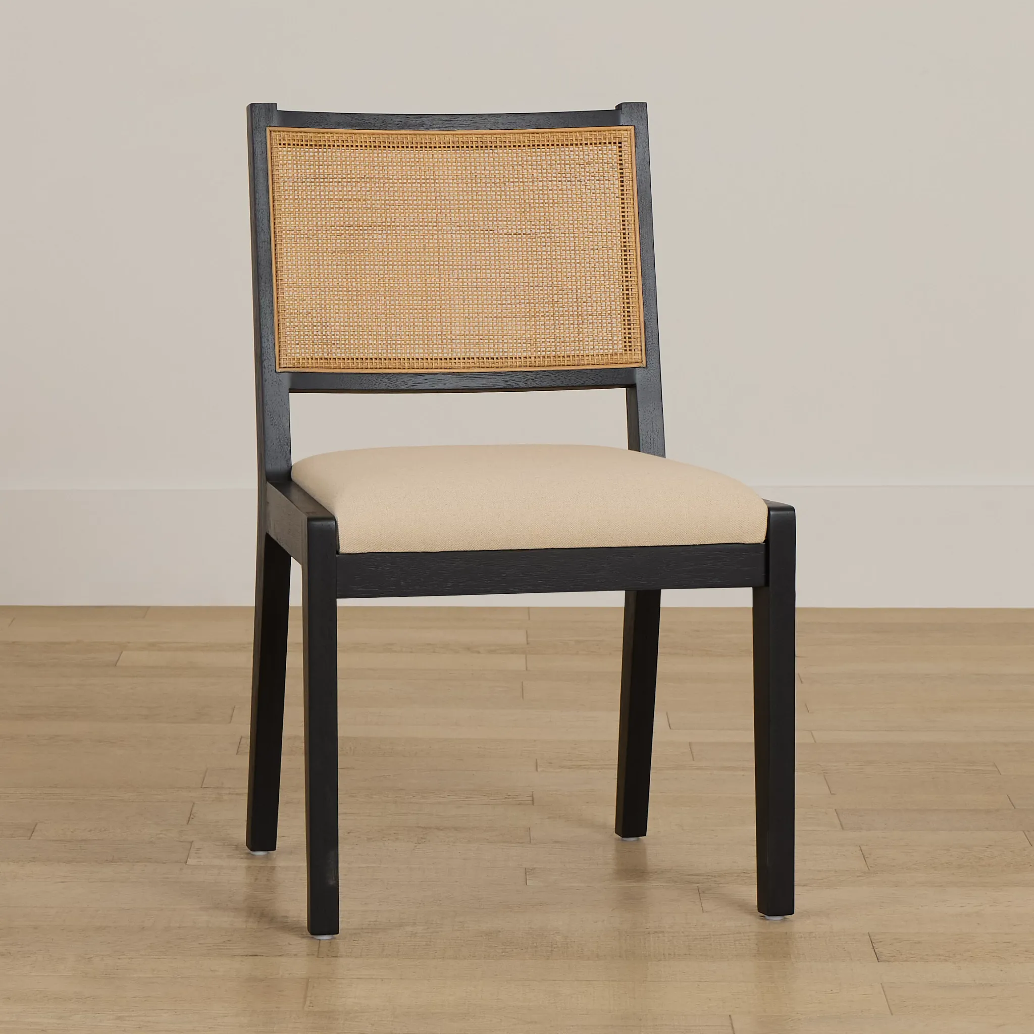 Pacific Black Woven Upholstered Side Chair