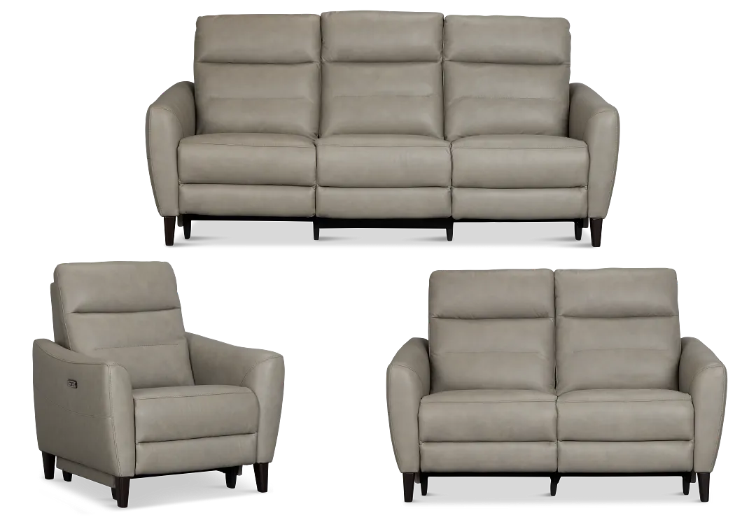 Keaton Gray Lthr/vinyl Power Reclining Living Room
